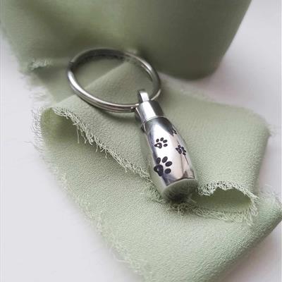 Pet Paw Prints Cremation Ashes Memorial Urn Keyring